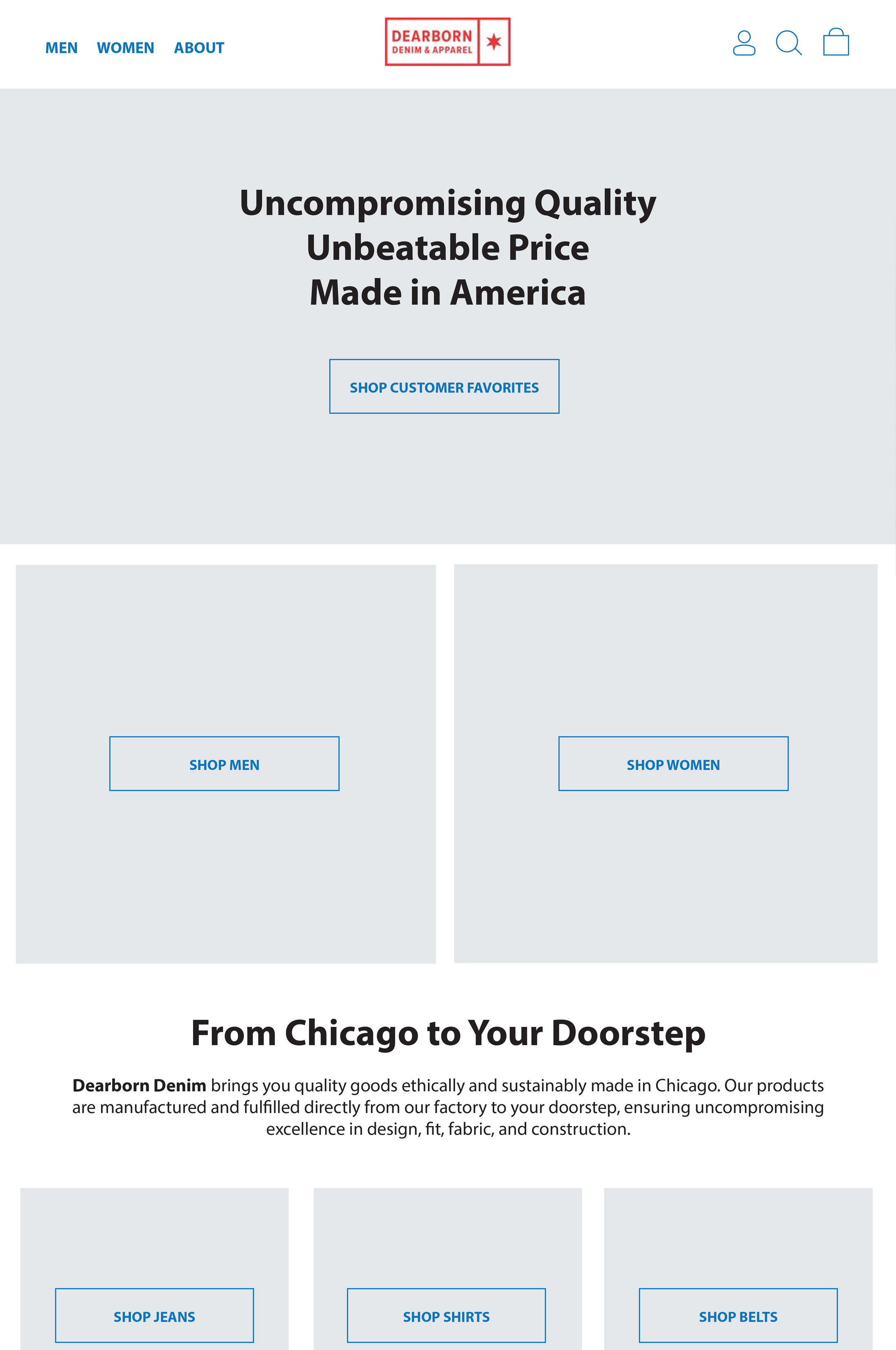 Dearborn Denim UX design